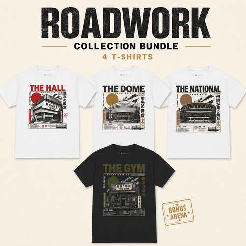 ROADWORK Collection 01 bundle with four Japanese boxing T-shirts