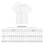 Gildan 5000 T-shirt size chart in inches and centimeters